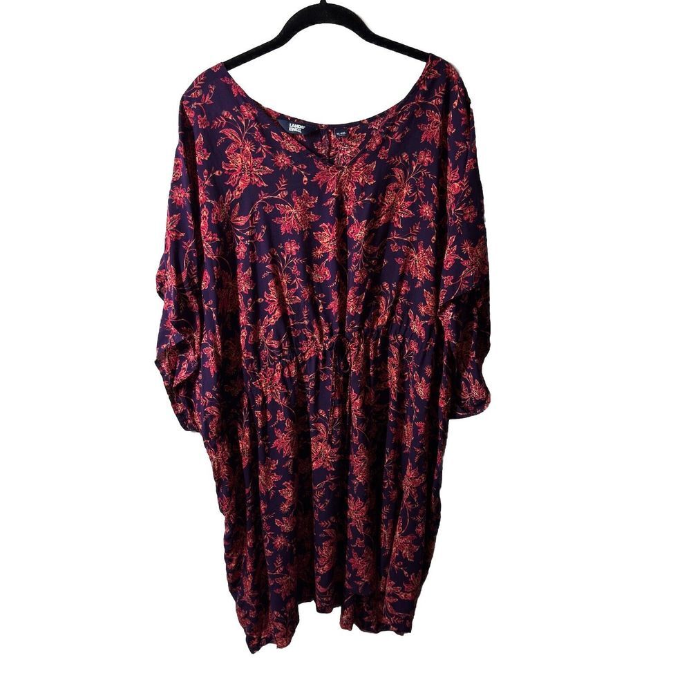 Lands' End Women's Floral Swim Cover-Up Size XL/XXL Boho Cruise wear